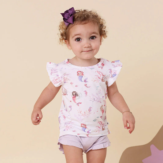 Snuggle Hunny - Mermaid Organic T-Shirt with Frill