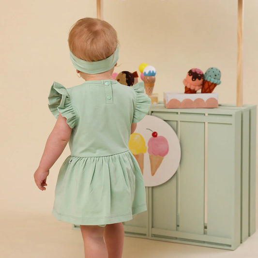 Mint Short Sleeve Organic Dress