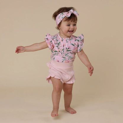 Snuggle Hunny - Pink Wattle Short Sleeve Organic Bodysuit