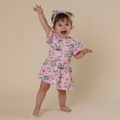 Pink Wattle Short Sleeve Organic Dress