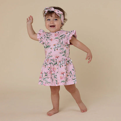 Pink Wattle Short Sleeve Organic Dress