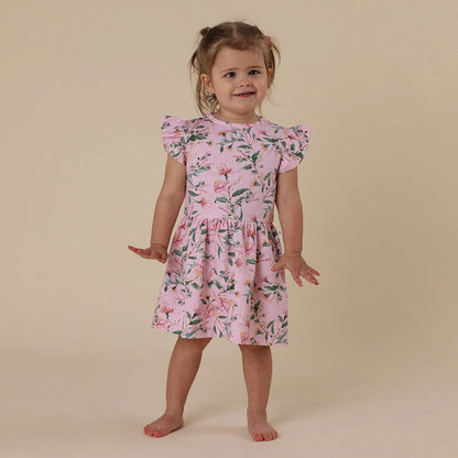 Pink Wattle Short Sleeve Organic Dress