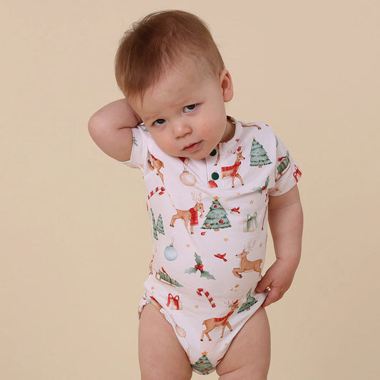 Snuggle Hunny - Prancer & Friends Short Sleeve Organic Bodysuit