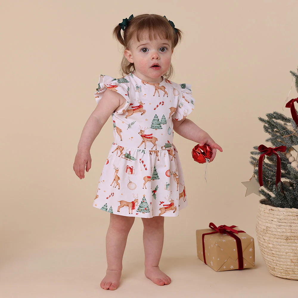 Snuggle Hunny - Prancer & Friends Short Sleeve Organic Dress