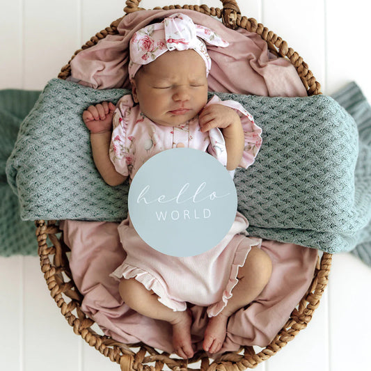 Snuggle Hunny - Tea Party & Sage Reversible Milestone Cards