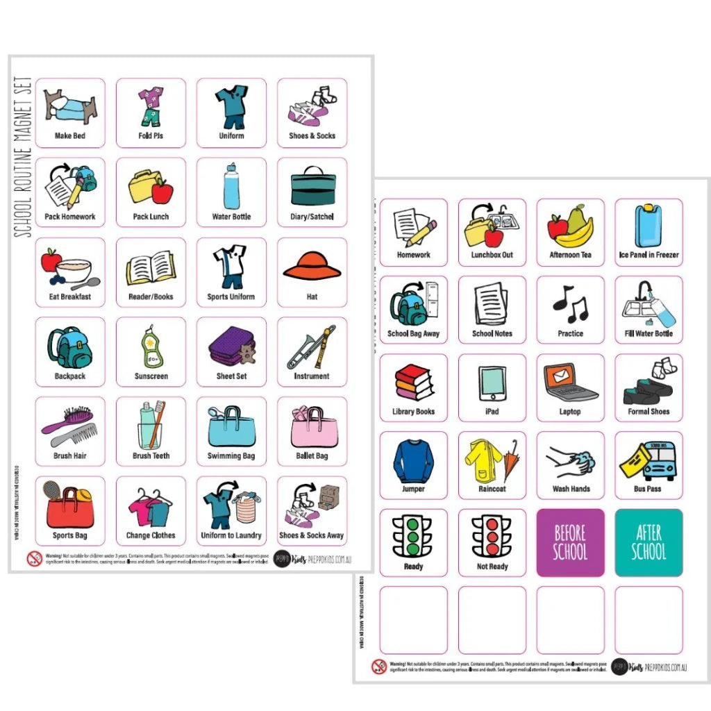 Magnet Set - School Routine