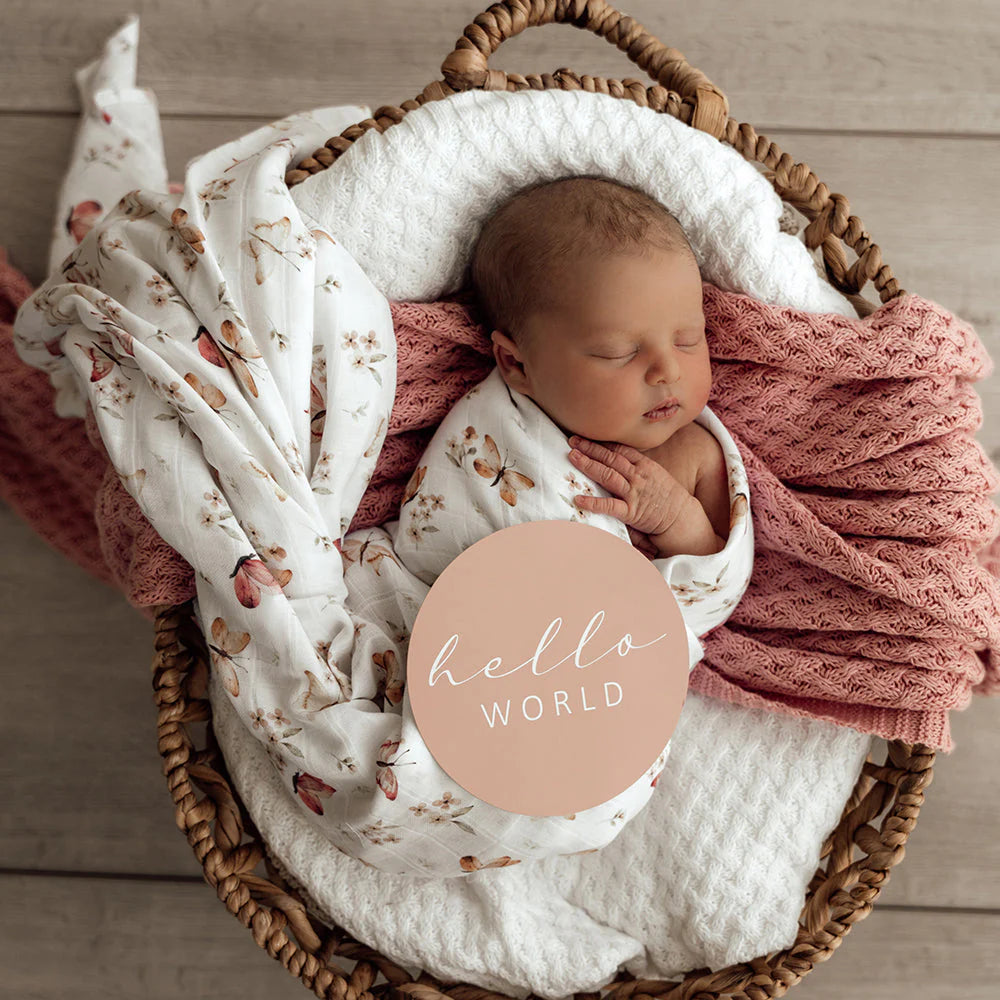 Snuggle Hunny - Butterfly & Pink Sand Reversible Milestone Cards