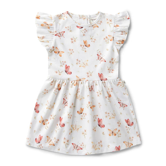 Snuggle Hunny - Butterfly Short Sleeve Organic Dress