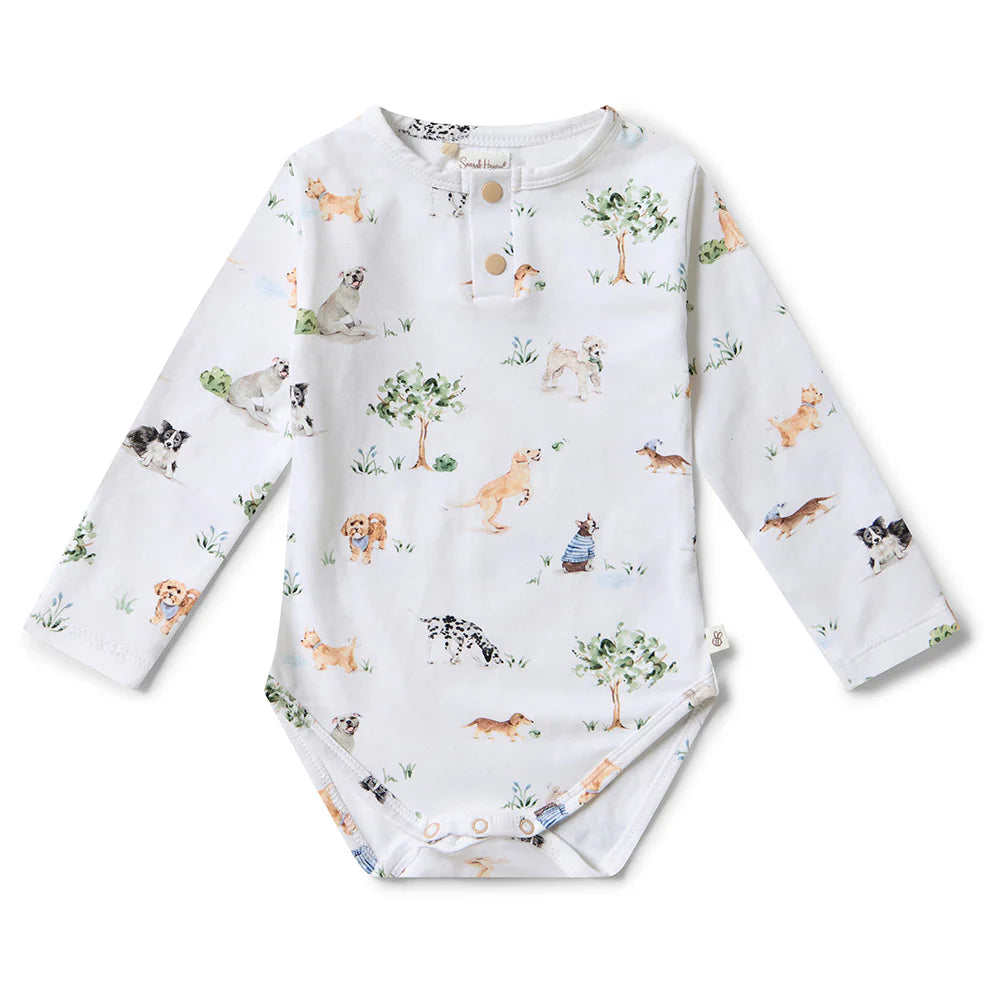 Snuggle Hunny - Dog Park Long Sleeve Organic Bodysuit