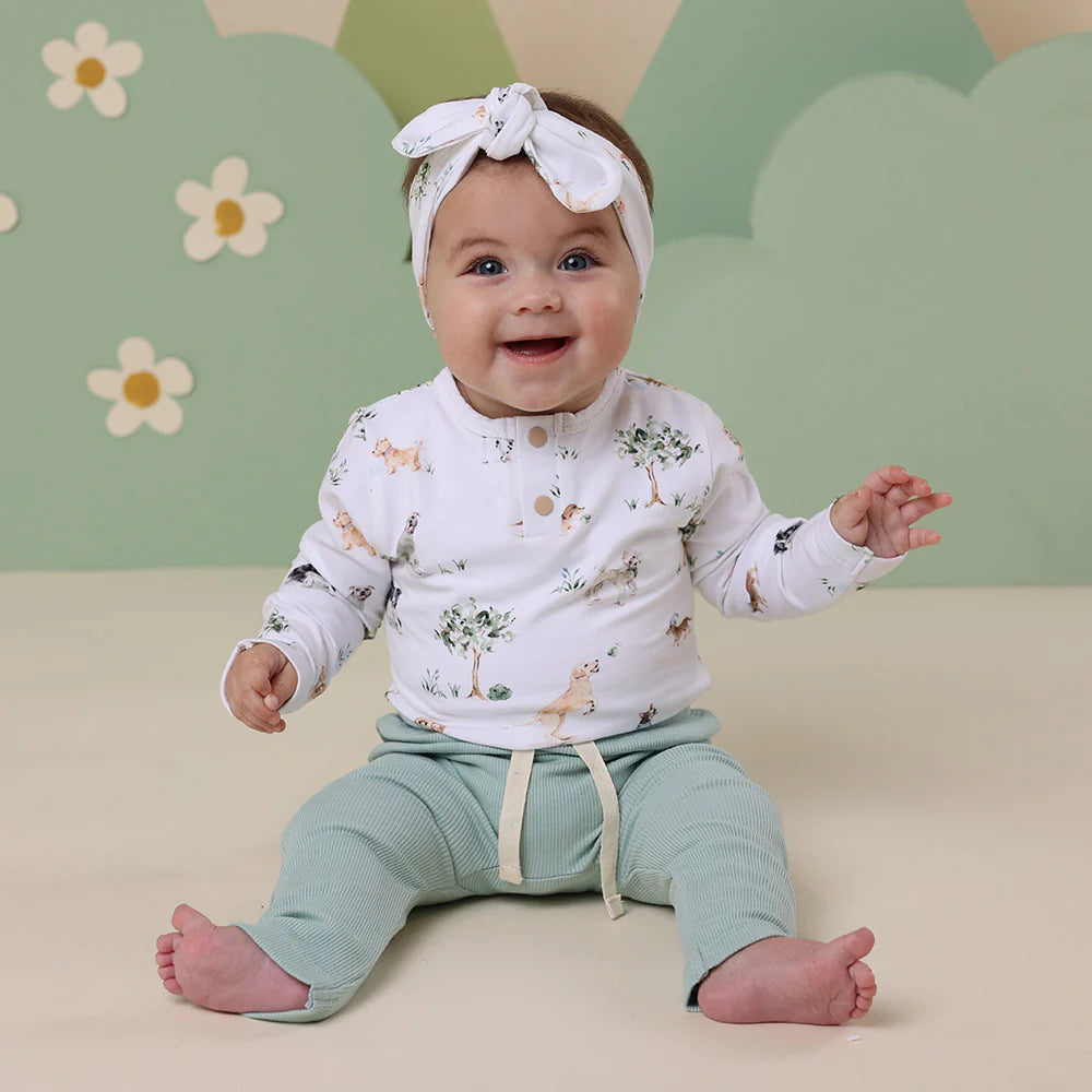 Snuggle Hunny - Dog Park Long Sleeve Organic Bodysuit