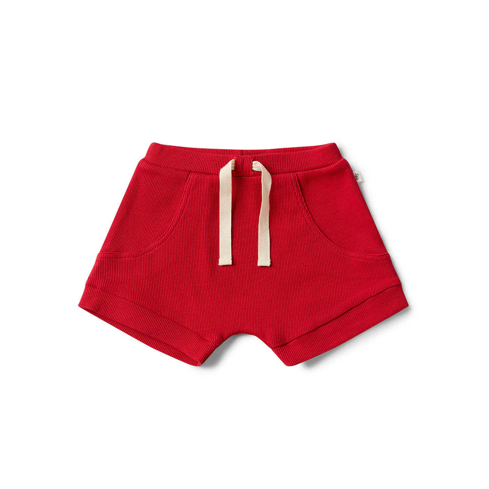 Snuggle Hunny - Red Organic Shorts