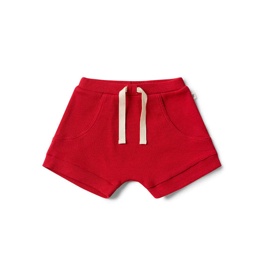 Snuggle Hunny - Red Organic Shorts