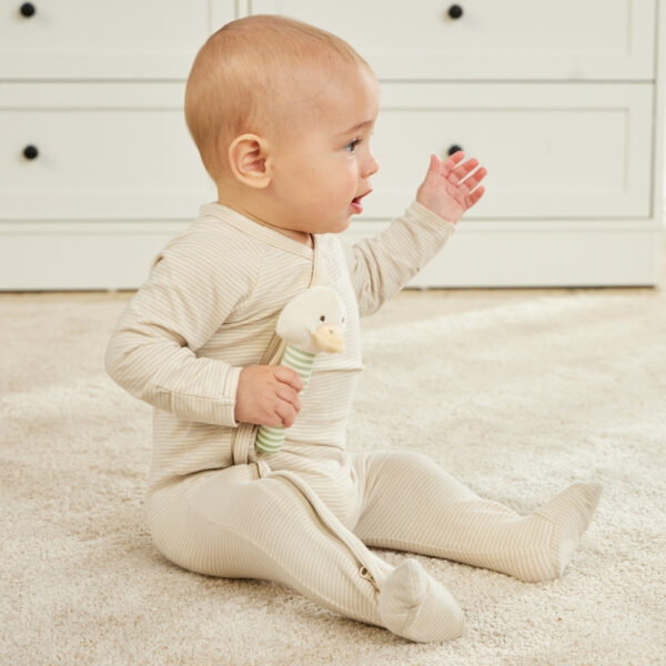 Jiggle & Giggle - Stripe Duck Rattle