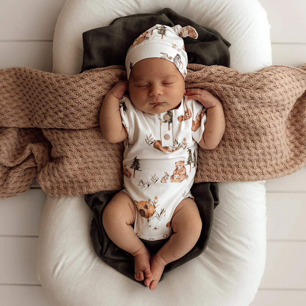 Snuggle Hunny - Bears Short Sleeve Organic Bodysuit