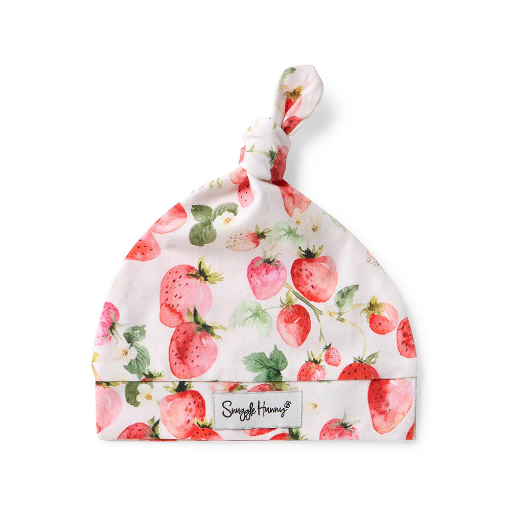 Snuggle Hunny - Strawberry Organic Knotted Beanie