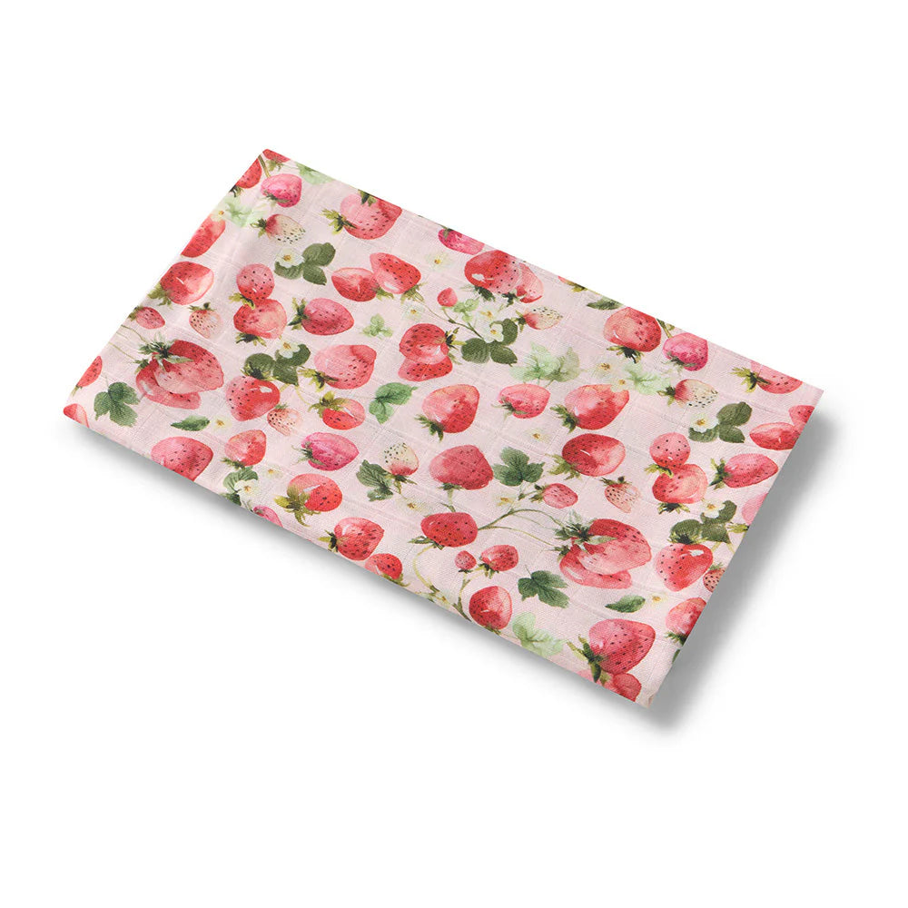 Snuggle Hunny - Strawberry Organic Muslin Wrap
