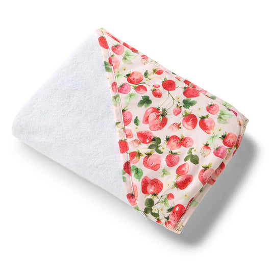 Snuggle Hunny - Strawberry Organic Hooded Baby Towel
