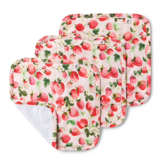 Snuggle Hunny - Strawberry Organic Wash Cloths - 3 Packs