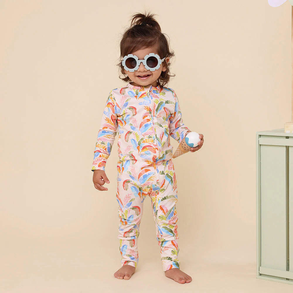 Snuggle Hunny - Summer Palm Organic Snugglesuit Convertible Romper