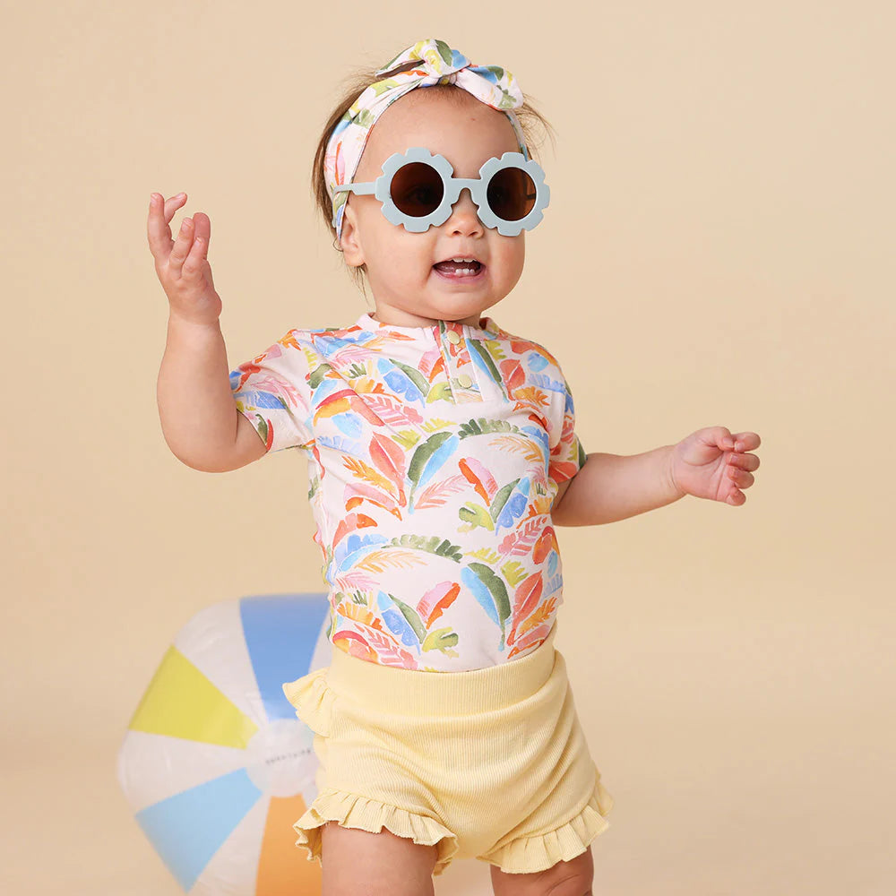 Snuggle Hunny - Summer Palm Short Sleeve Organic Bodysuit