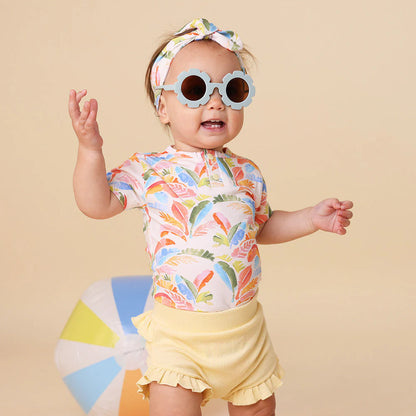 Snuggle Hunny - Summer Palm Short Sleeve Organic Bodysuit