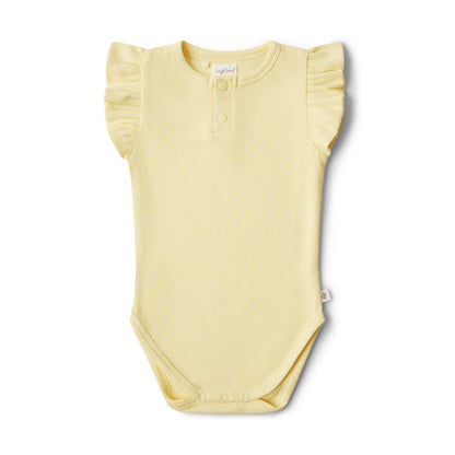 Snuggle Hunny - Sunlight Short Sleeve Organic Bodysuit with Frill