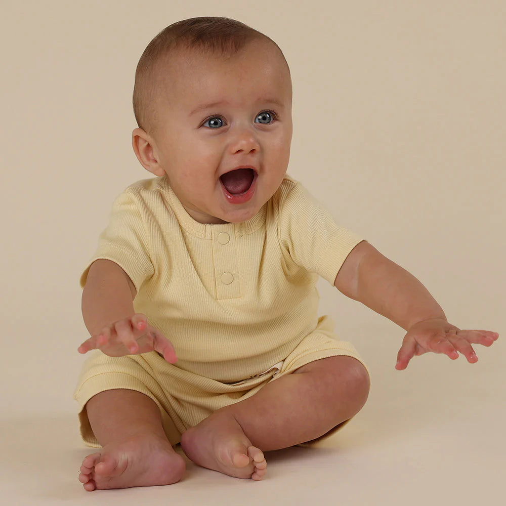 Snuggle Hunny - Sunlight Short Sleeve Organic Bodysuit