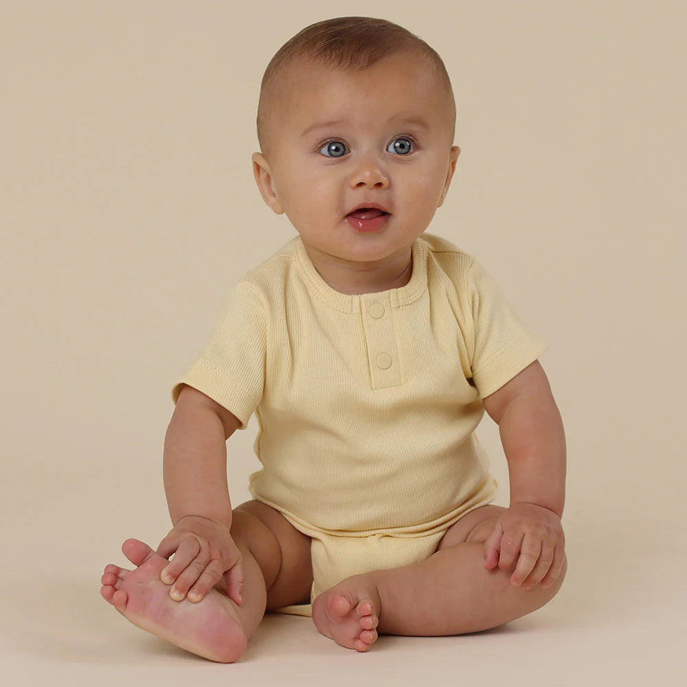 Snuggle Hunny - Sunlight Short Sleeve Organic Bodysuit