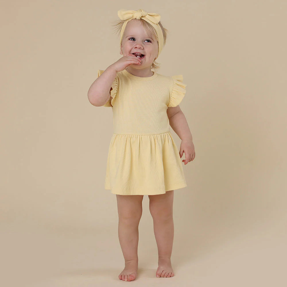 Snuggle Hunny - Sunlight Short Sleeve Organic Dress