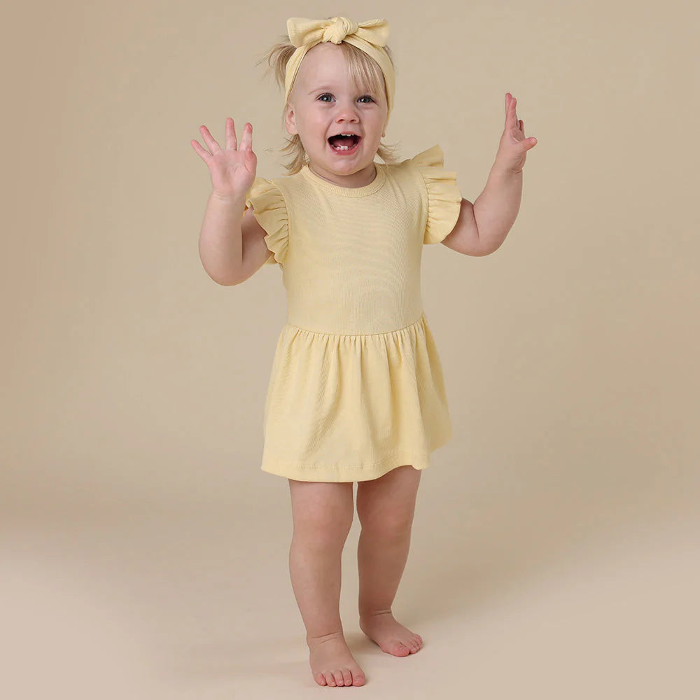 Snuggle Hunny - Sunlight Short Sleeve Organic Dress