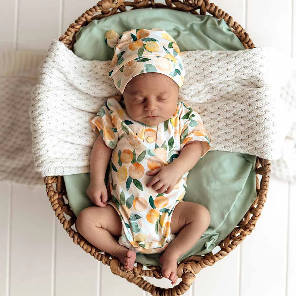Snuggle Hunny - Sunny Citrus Short Sleeve Organic Bodysuit