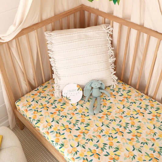 Snuggle Hunny - Sunny Citrus Organic Fitted Cot Sheet