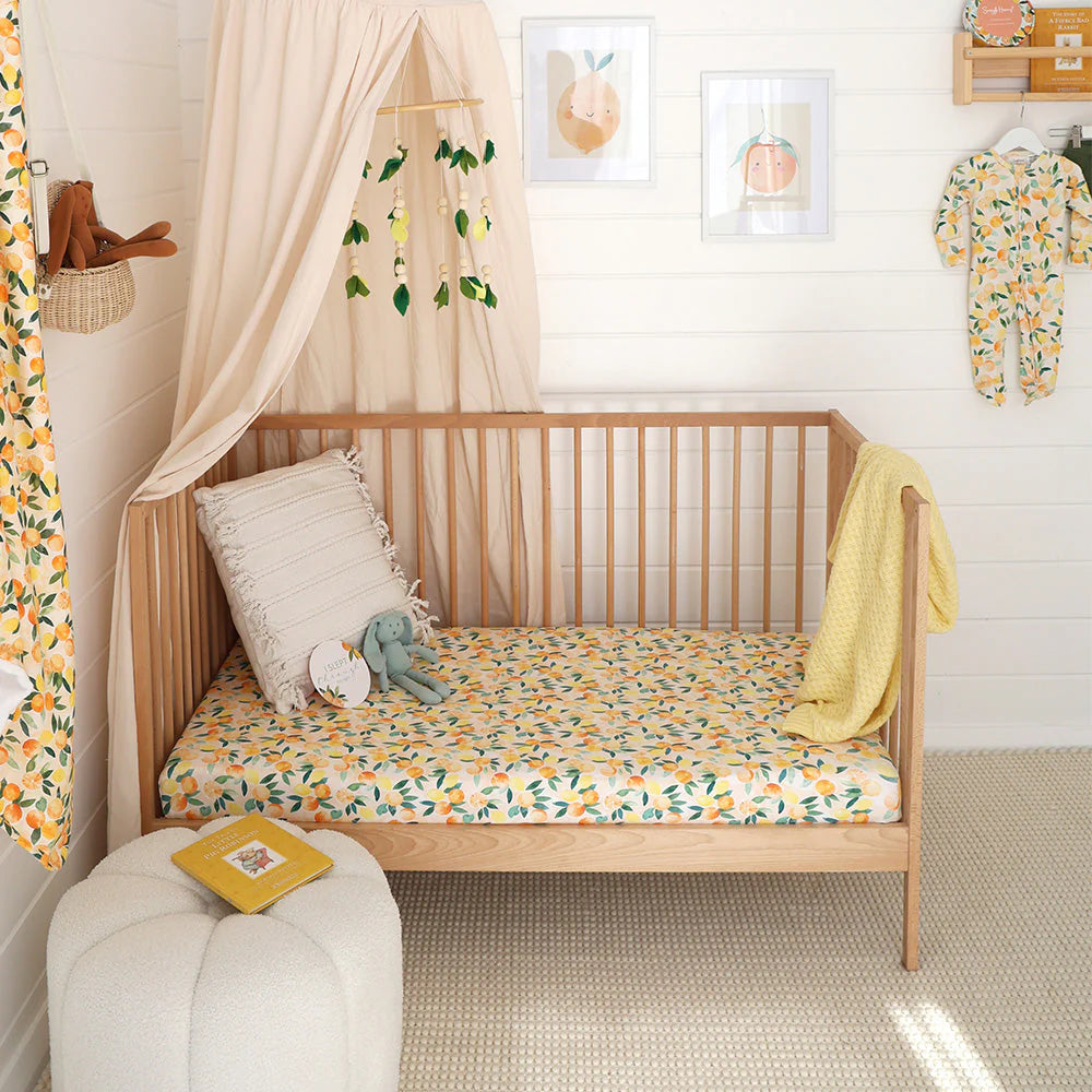 Snuggle Hunny - Sunny Citrus Organic Fitted Cot Sheet
