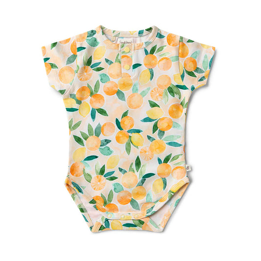 Snuggle Hunny - Sunny Citrus Short Sleeve Organic Bodysuit