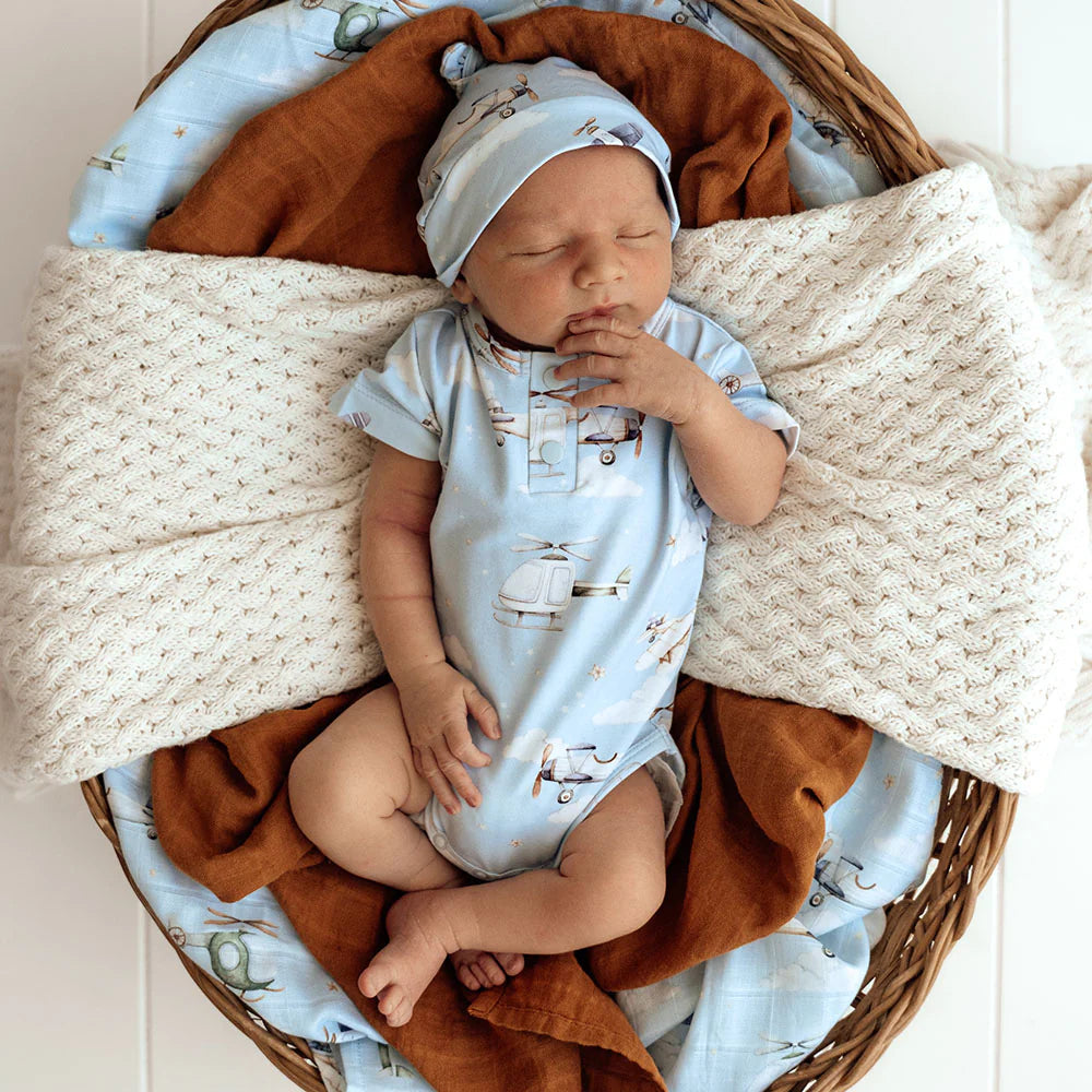Snuggle Hunny - Taking Flight Short Sleeve Organic Bodysuit