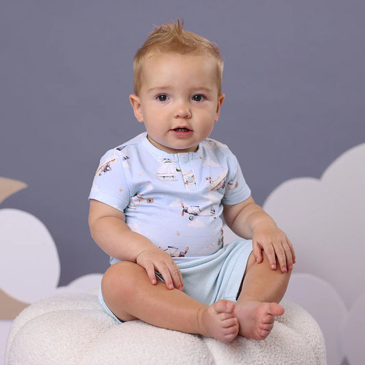 Snuggle Hunny - Taking Flight Short Sleeve Organic Bodysuit