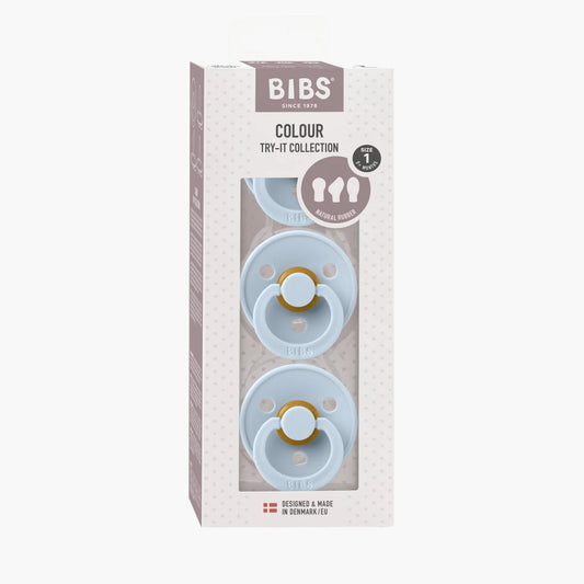 Bibs Dummies - Try-it 3pk - Baby Blue