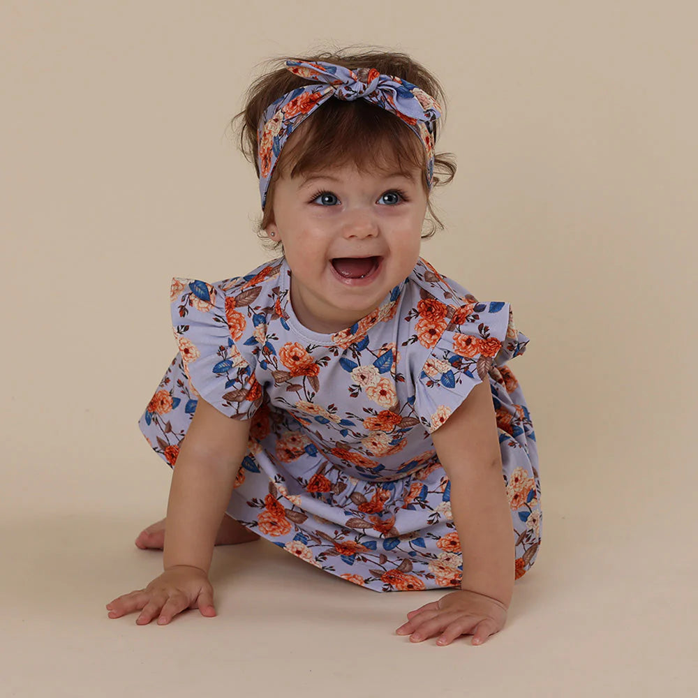 Snuggle Hunny - Vintage Blossom Short Sleeve Organic Dress