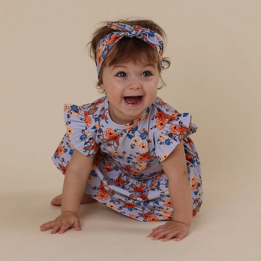 Snuggle Hunny - Vintage Blossom Short Sleeve Organic Dress