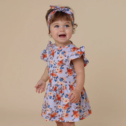 Snuggle Hunny - Vintage Blossom Short Sleeve Organic Dress