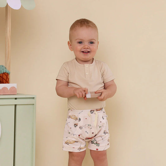 Snuggle Hunny -  Vintage Cars Organic Shorts