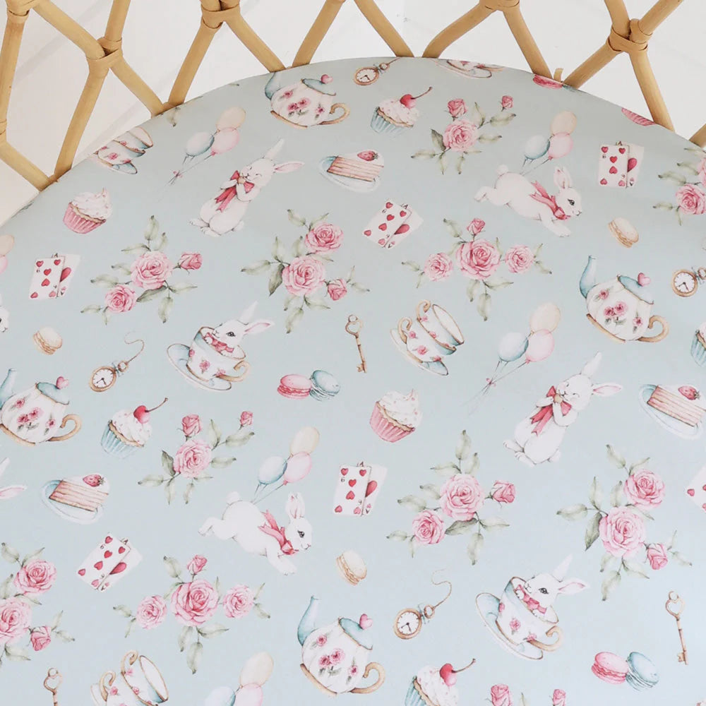 Snuggle Hunny - White Rabbit Organic Bassinet Sheet / Change Pad Cover