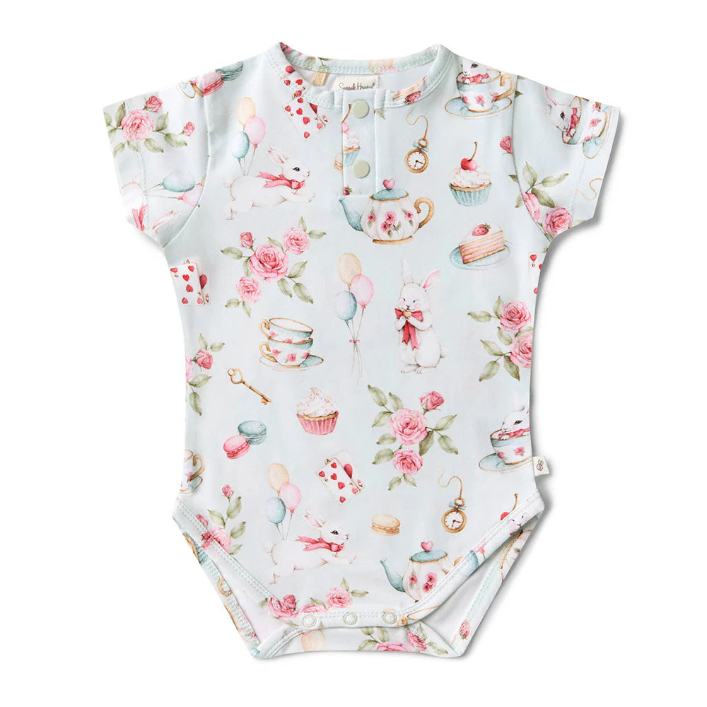 Snuggle Hunny - White Rabbit Short Sleeve Organic Bodysuit