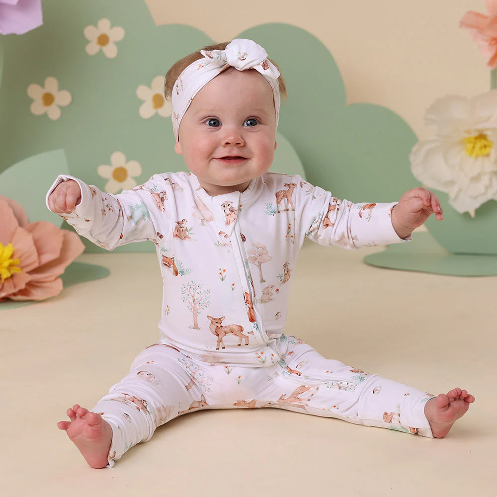 Snuggle Hunny - Woodland Tales Organic Snugglesuit Convertible Romper