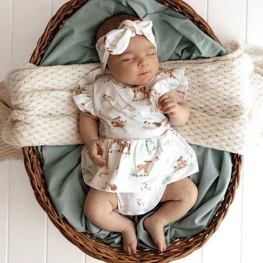 Snuggle Hunny - Woodland Tales Short Sleeve Organic Dress