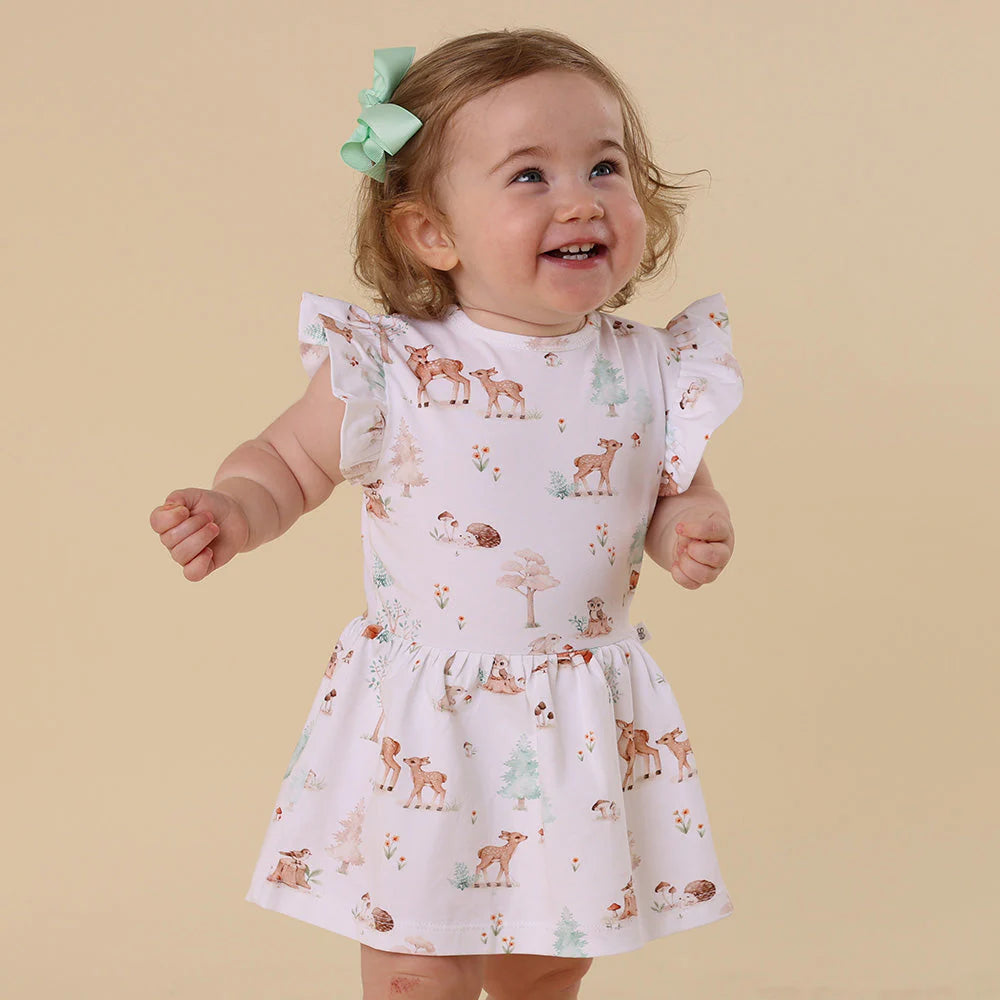 Snuggle Hunny - Woodland Tales Short Sleeve Organic Dress