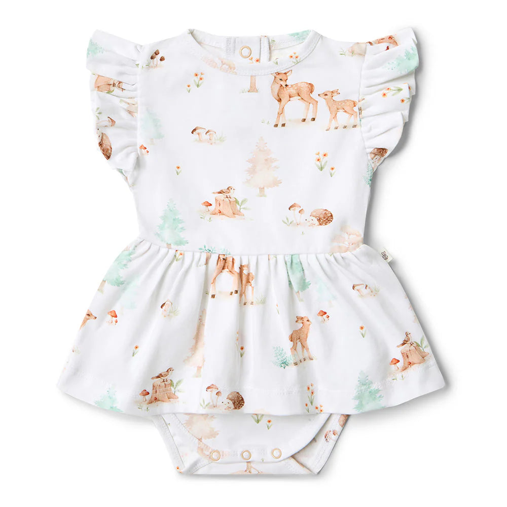 Snuggle Hunny - Woodland Tales Short Sleeve Organic Dress